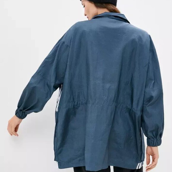 Adidas Originals Three Stripes Long Windbreaker Jacket - Picture 5 of 11